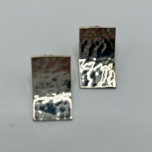 Vintage 1980’s 925 Sterling Silver Hammered Pierced Earrings